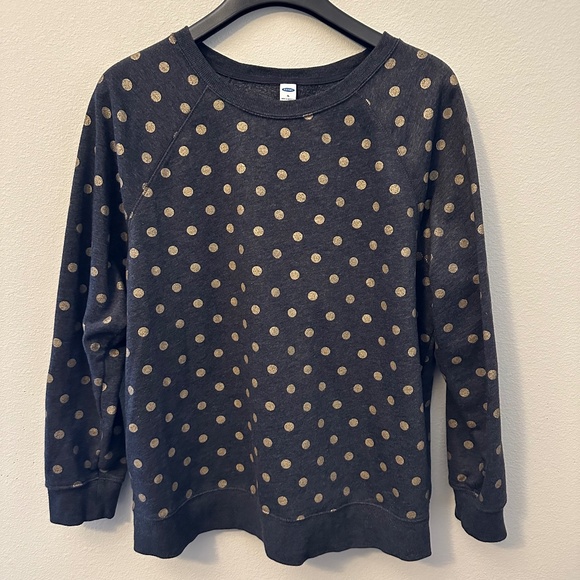 Old Navy Tops - Old Navy Crew-Neck Gray & Gold Dot Sweatshirt - XL